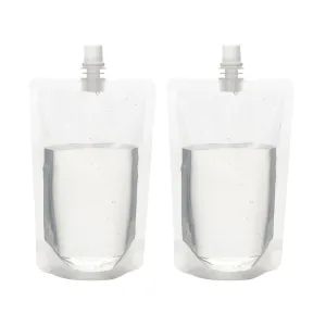 HANABASS 50 Pcs Juice Pouches Reusable Plastic Flasks Squeeze Pouches Clear Disposable Drink Bags Leak Proof Bags For Travel Outdoor (6.7oz)