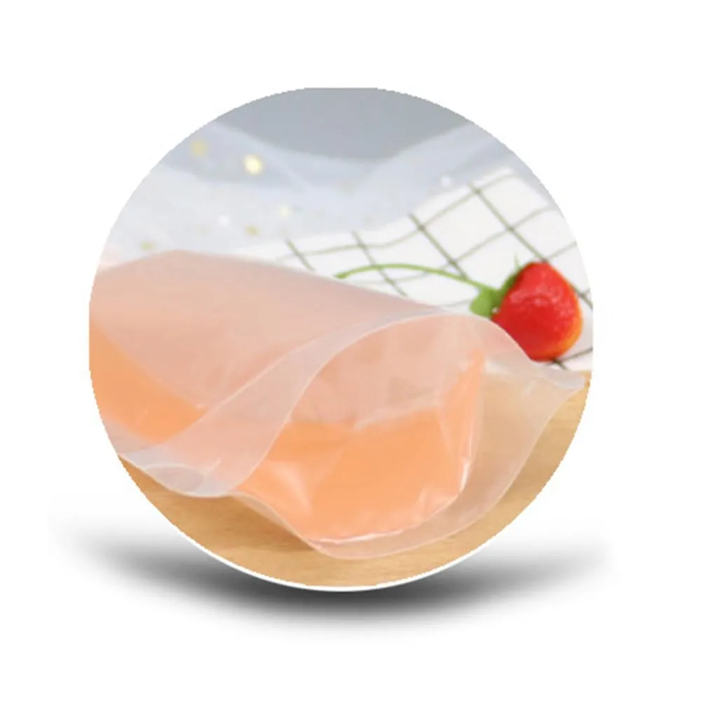 HANABASS 50 Pcs Juice Pouches Reusable Plastic Flasks Squeeze Pouches Clear Disposable Drink Bags Leak Proof Bags For Travel Outdoor (6.7oz)