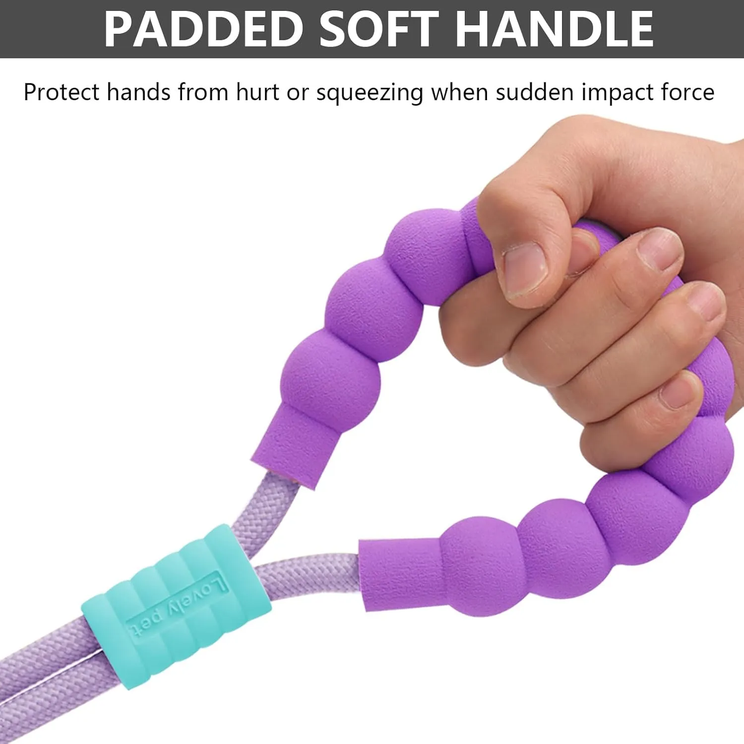 Hands Free Dog Runing Belt Leashes with Padded Handle, Waist Leash for Dog Walking, Adjustable Rope Lead for Small Sized Breed Puppy,Heavy Duty Leads for Large Dogs Length (Purple)
