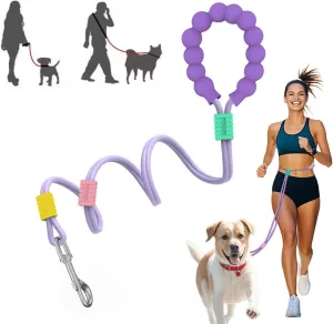 Hands Free Dog Runing Belt Leashes with Padded Handle, Waist Leash for Dog Walking, Adjustable Rope Lead for Small Sized Breed Puppy,Heavy Duty Leads for Large Dogs Length (Purple)