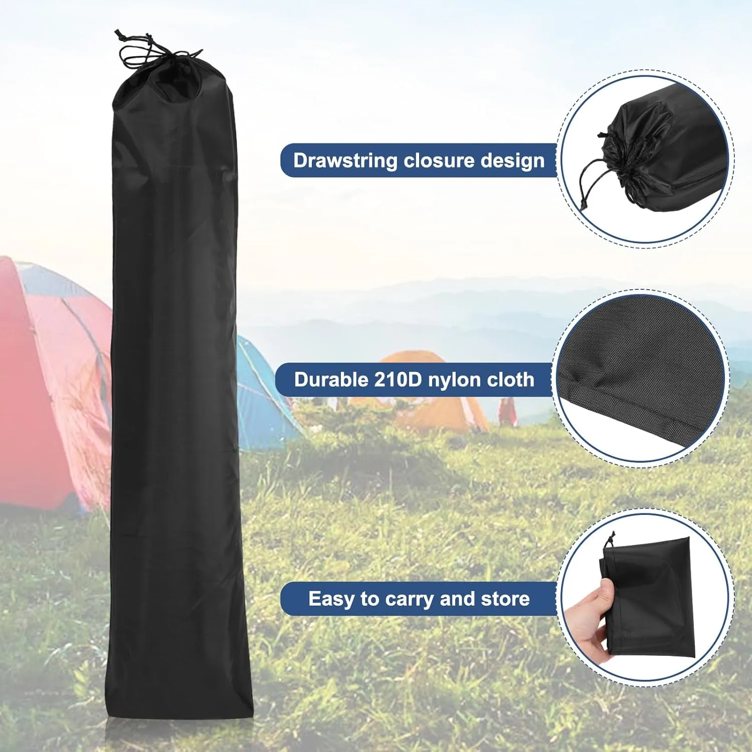 HARFINGTON 2pcs Camp Chair Replacement Bag 31" x 8" Large Nylon Foldable Carrying Bag Outdoors Folding Chair Cover Tripod Case with Shoulder Strap for Outdoor Camping Sports, Black