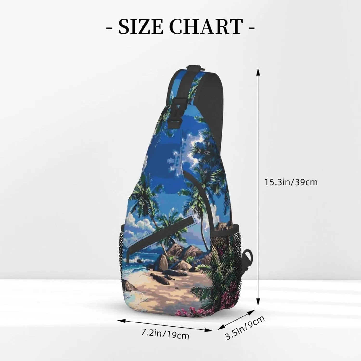 Hawaii Tropical Palm Tree Sling Bag Women Men Backpack Crossbody Bag Travel Hiking Casual Daypack