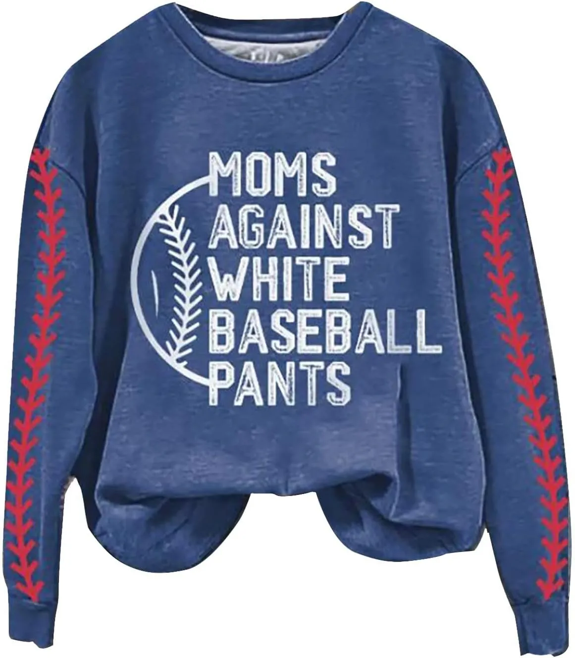 Heevina Baseball Mom Sweatshirt For Women Moms Against White Baseball Pants Printed Crewneck Pullover 2025