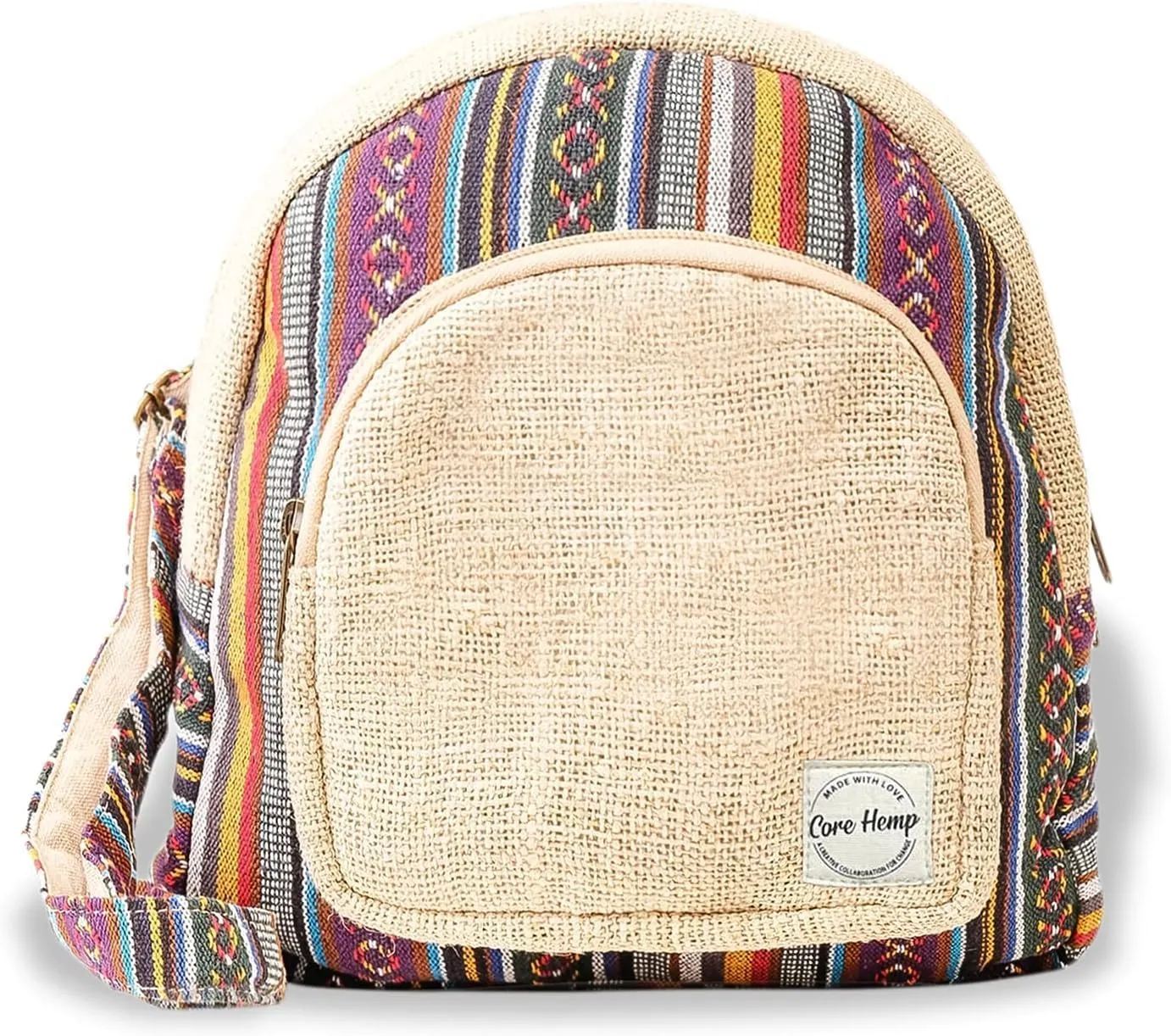 Hemp Backpack Purse For Women Mini Backpack Lightweight Small Casual Daily Travel Daypack Shoulder Bag