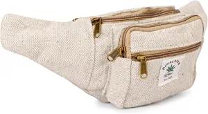 Hemp Fanny Pack For Men & Women,Adjustable Waist and Multiple Pockets,Waist Bag & for all purpose (Grey)
