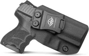 HK P30SK Holster, Kydex IWB Holster for Heckler & Koch (H&K) P30SK 9mm Pistol - Inside Waistband Concealed - H&K P30SK Gun Accessories - Adj. Cant Retention - Cover Mag-Button - No Wear - No Jitter