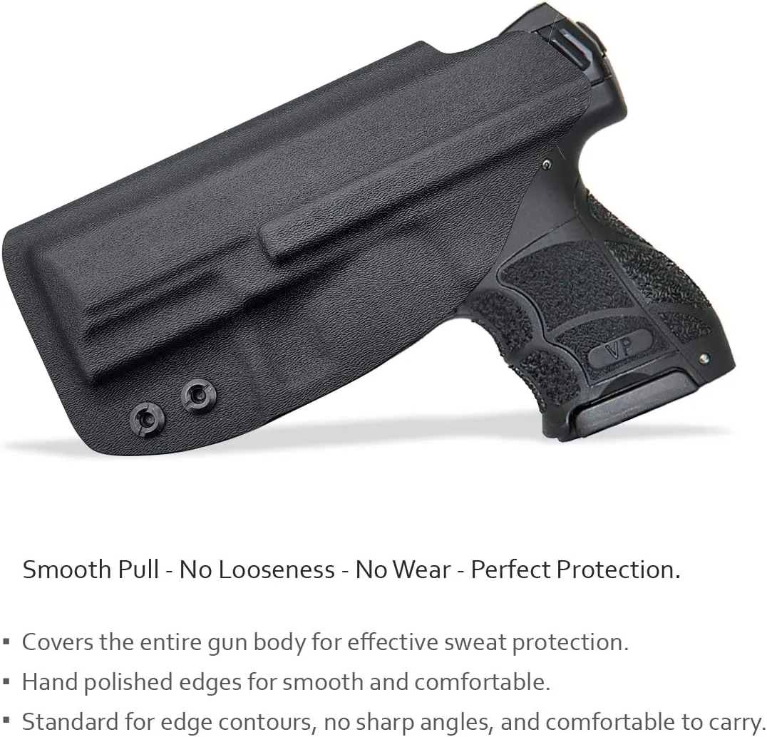 HK VP9/VP9SK Holster IWB Kydex Holster Custom Fit: Heckler & Koch (H&K) VP9 / VP9SK Pistol - Inside Waistband - Adj. Cant Retention - Cover Mag-Button - No Wear - No Jitter