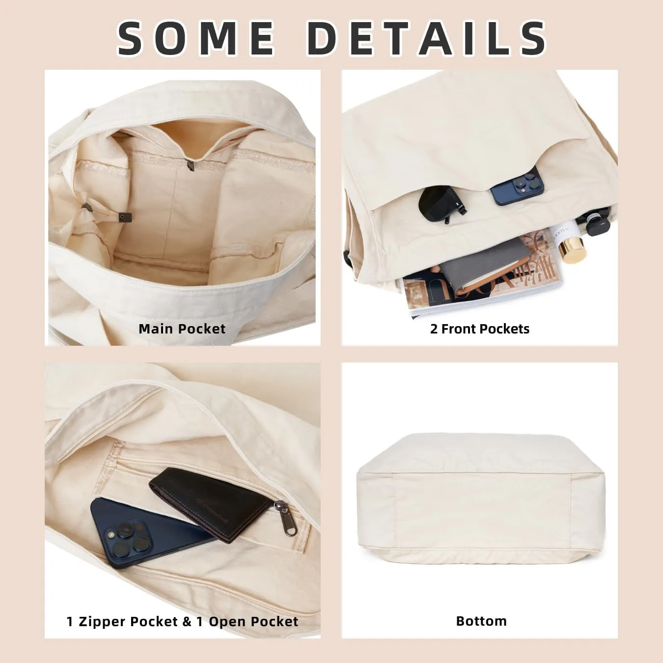 Hobo Bag Canvas Crossbody Shoulder Bag for Women and Men Large Casual Messenger Bags Canvas Tote Bag Travel Work