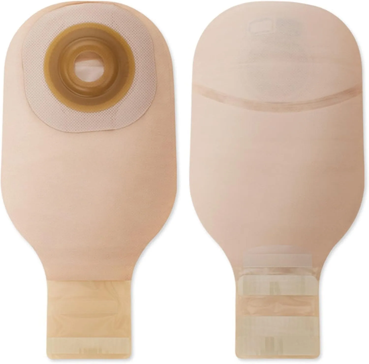 Hollister 8665 Premier 1-Piece 12” Drainable Ostomy Pouch & Soft Convex Flextend Skin Barrier, Pre-Sized 1-1/2”, Beige with Viewing Option, 5 Pack