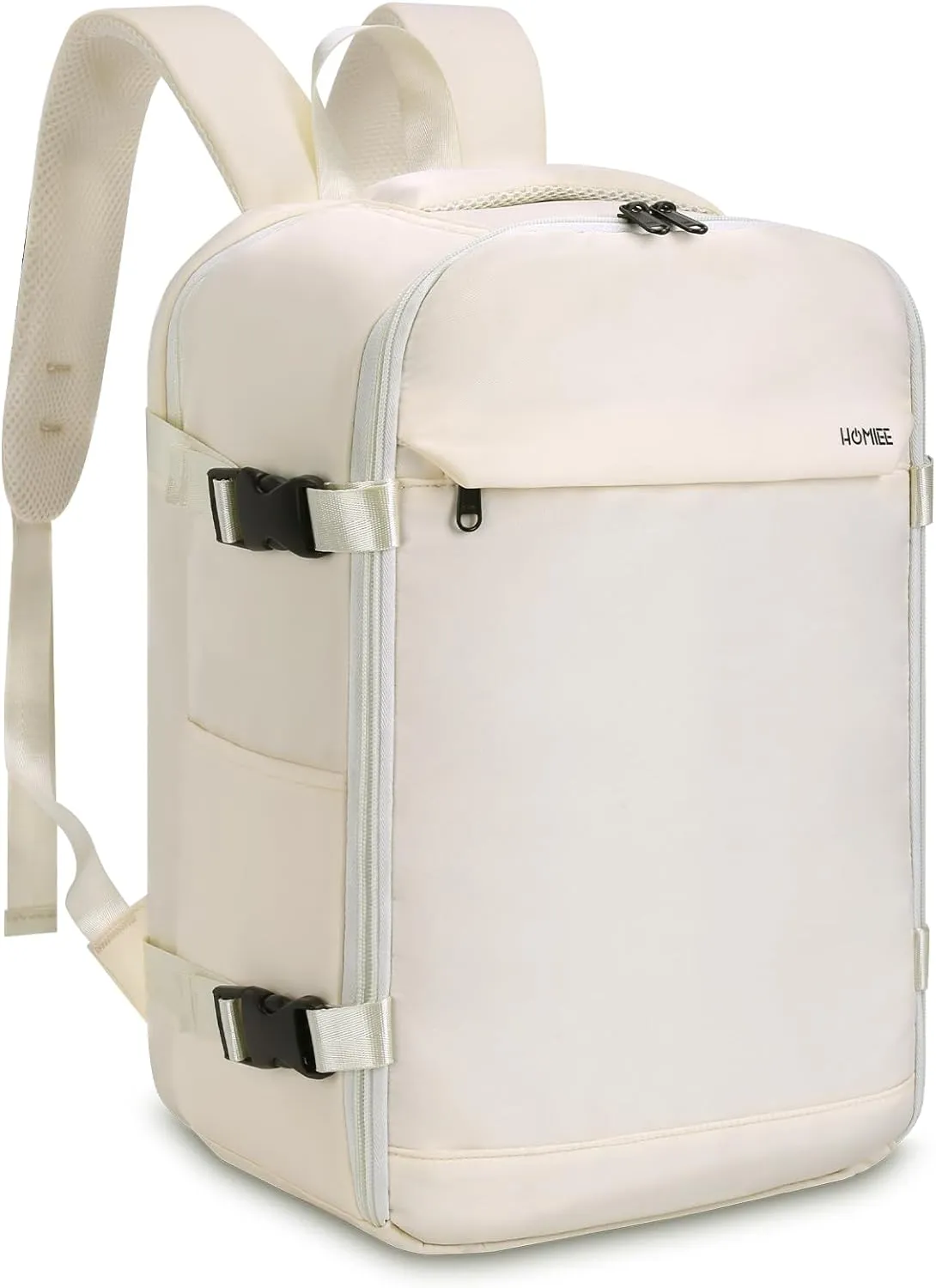 HOMIEE Small Travel Backpack Ryanair Personal Item 40x20x25 Cabin Bag, 20L Carry on Luggage Underseat Airline Approved Weekender Bag Fits 15.6 Inch Laptop, Beige
