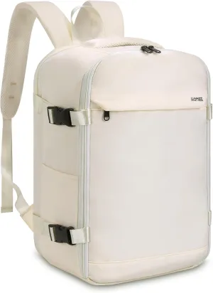 HOMIEE Small Travel Backpack Ryanair Personal Item 40x20x25 Cabin Bag, 20L Carry on Luggage Underseat Airline Approved Weekender Bag Fits 15.6 Inch Laptop, Beige