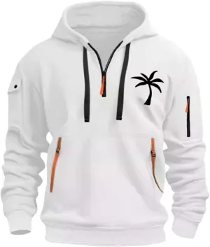 Hoodie Men,Mens 1/4 Zip Pullover Vintage Graphic Western Hoodies Casual Long Sleeve Country Jackets with Pocket
