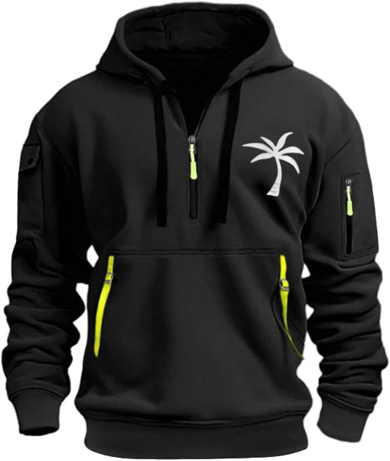 Hoodie Men,Mens 1/4 Zip Pullover Vintage Graphic Western Hoodies Casual Long Sleeve Country Jackets with Pocket