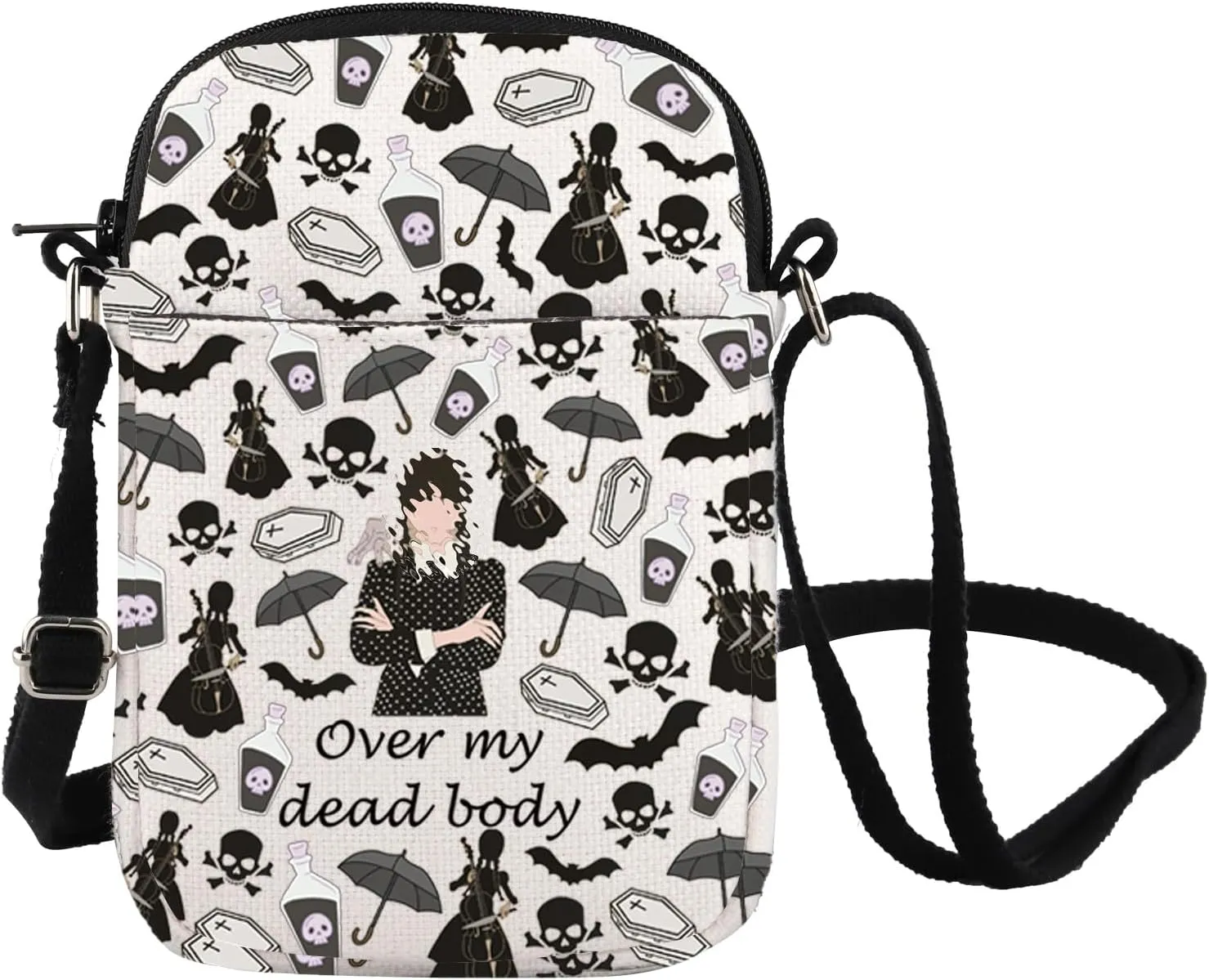 Horror TV Show Inspired Crossbody Bag Over My Dead Body Shoulder Bag TV Show Movie Merch Messenger Bag AD Fans Gift