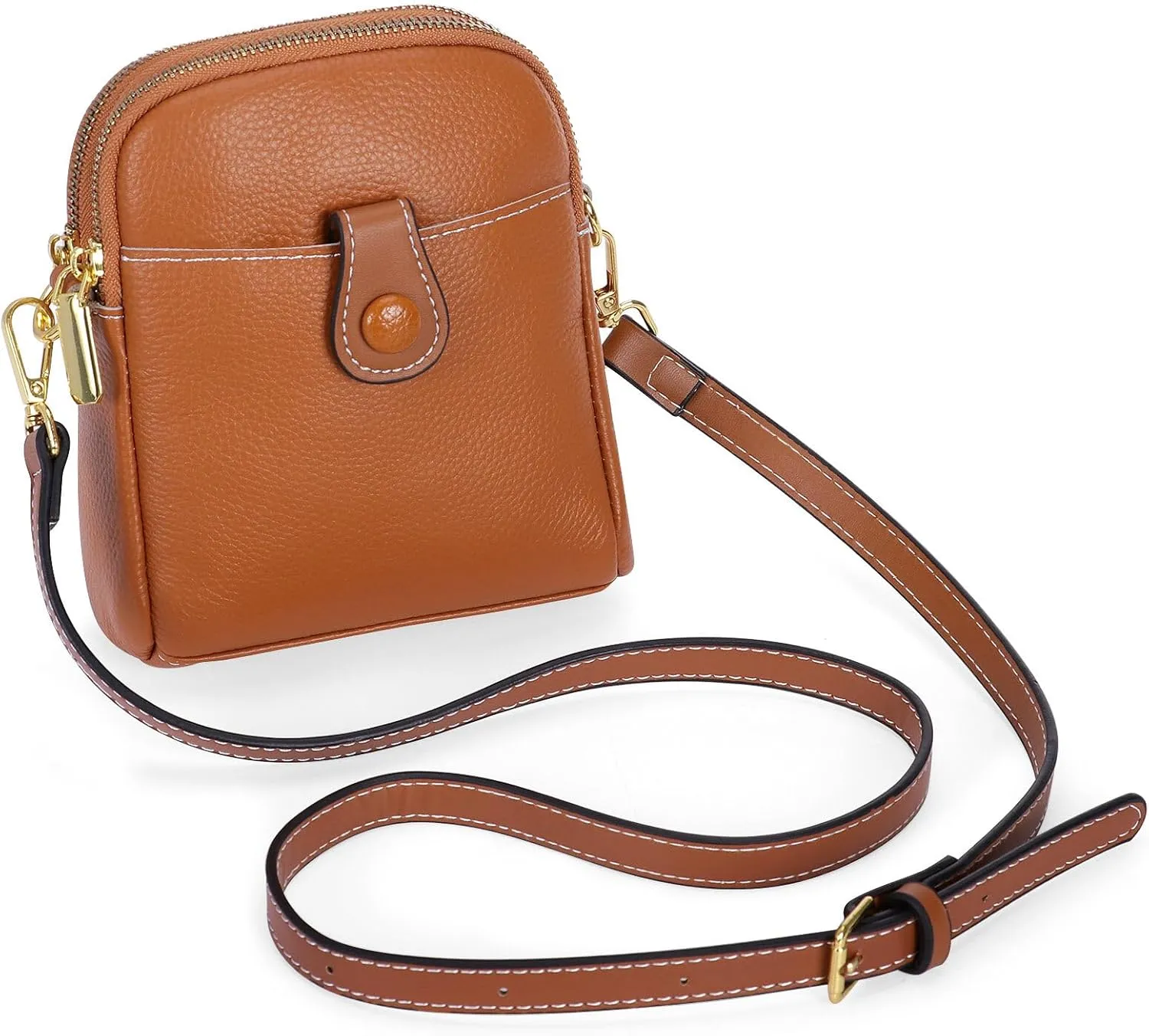 HUA ANGEL Small Crossbody Bag for Women, Soft Leather Travel Crossbody Mini Shoulder Cellphone Purses Messenger Satchel Bag