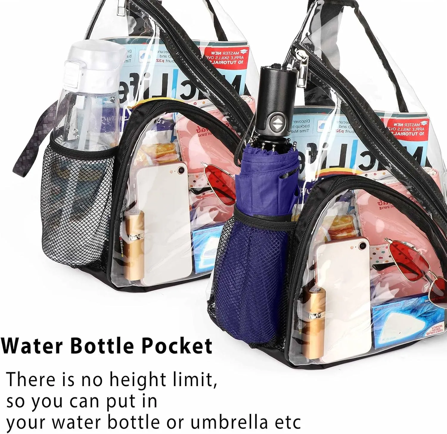 HULISEN Clear Sling Bag, Clear Bag Stadium Approved, Transparent Shoulder Crossbody Backpack Chest Casual Daypack