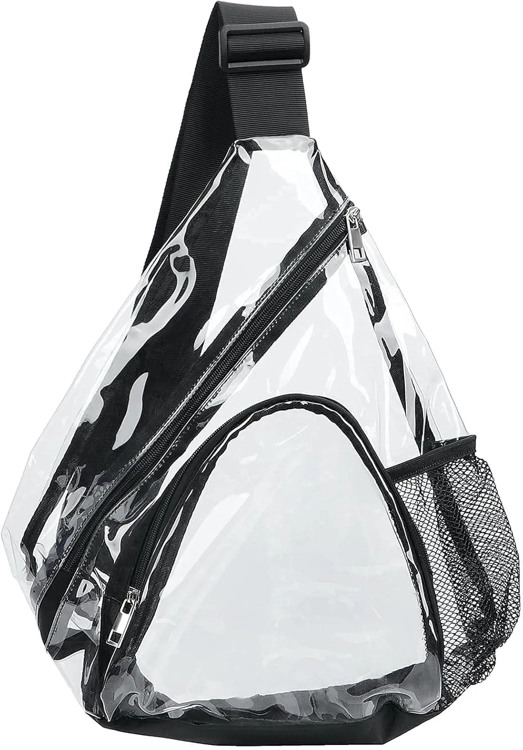 HULISEN Clear Sling Bag, Clear Bag Stadium Approved, Transparent Shoulder Crossbody Backpack Chest Casual Daypack