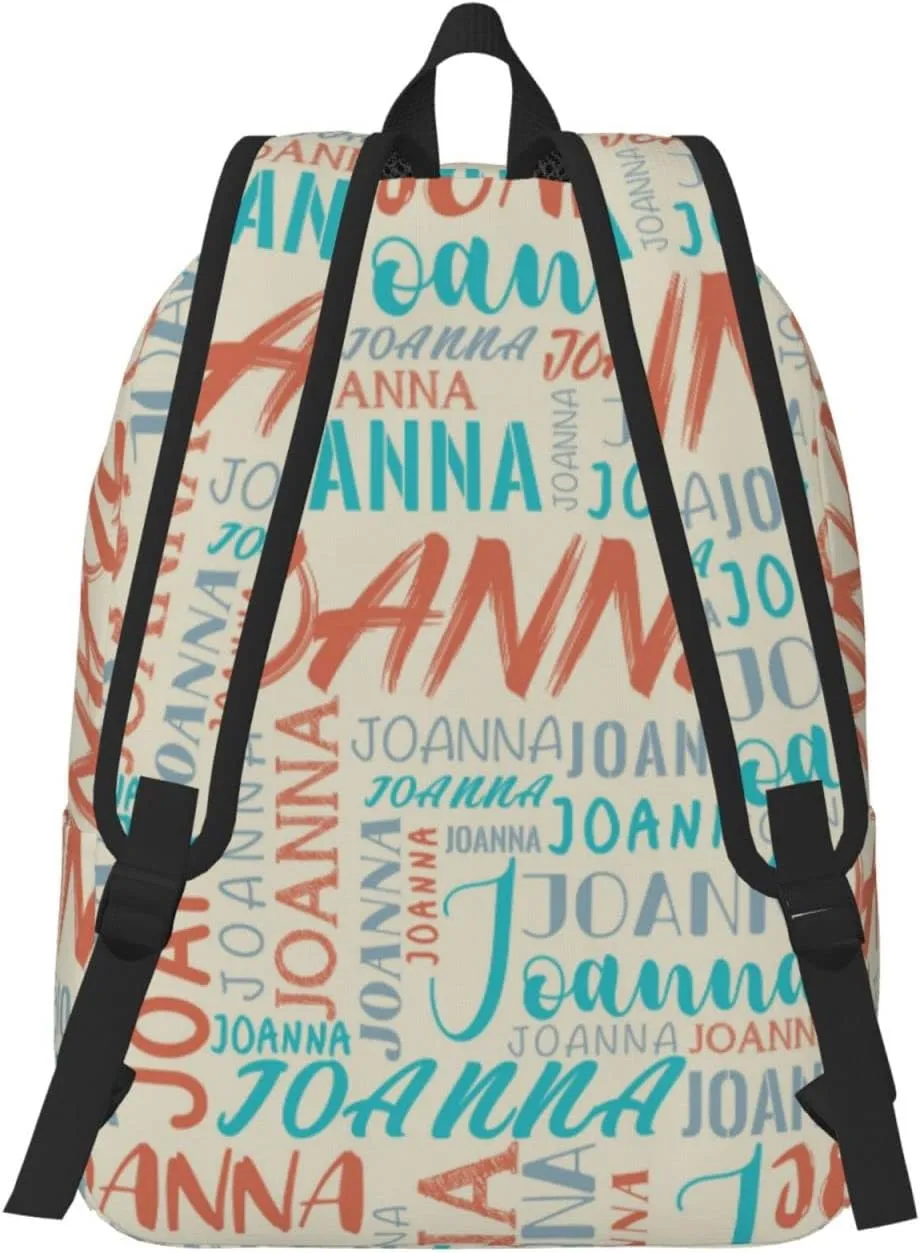 Husguciy Custom Backpack with Name, Personalized Bookbag for Boys Girls Kids, Customized School Bag for School Office Travel (Beige)