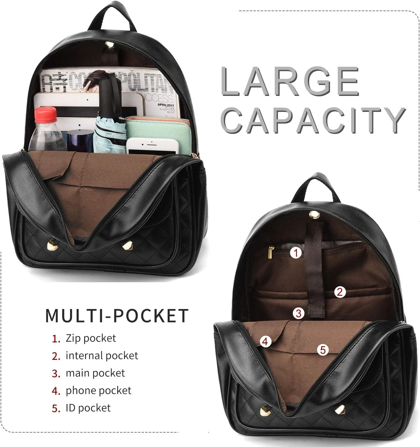 I IHAYNER Mini Backpack for Girls Gift, Backpack Purse for Teen Girls Mini Backpack, Travel Bag Bookbag Purse for Women, 2PCS