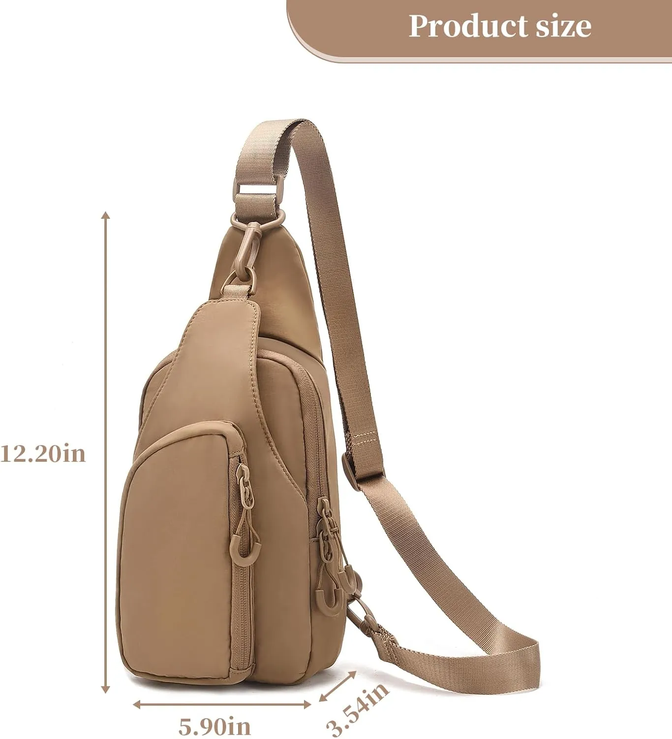 I IHAYNER Small Sling Bag for Women Crossbody Bags Fanny Pack Chest Bag for Travel Lightweight Casual Backpack for Hiking Beige