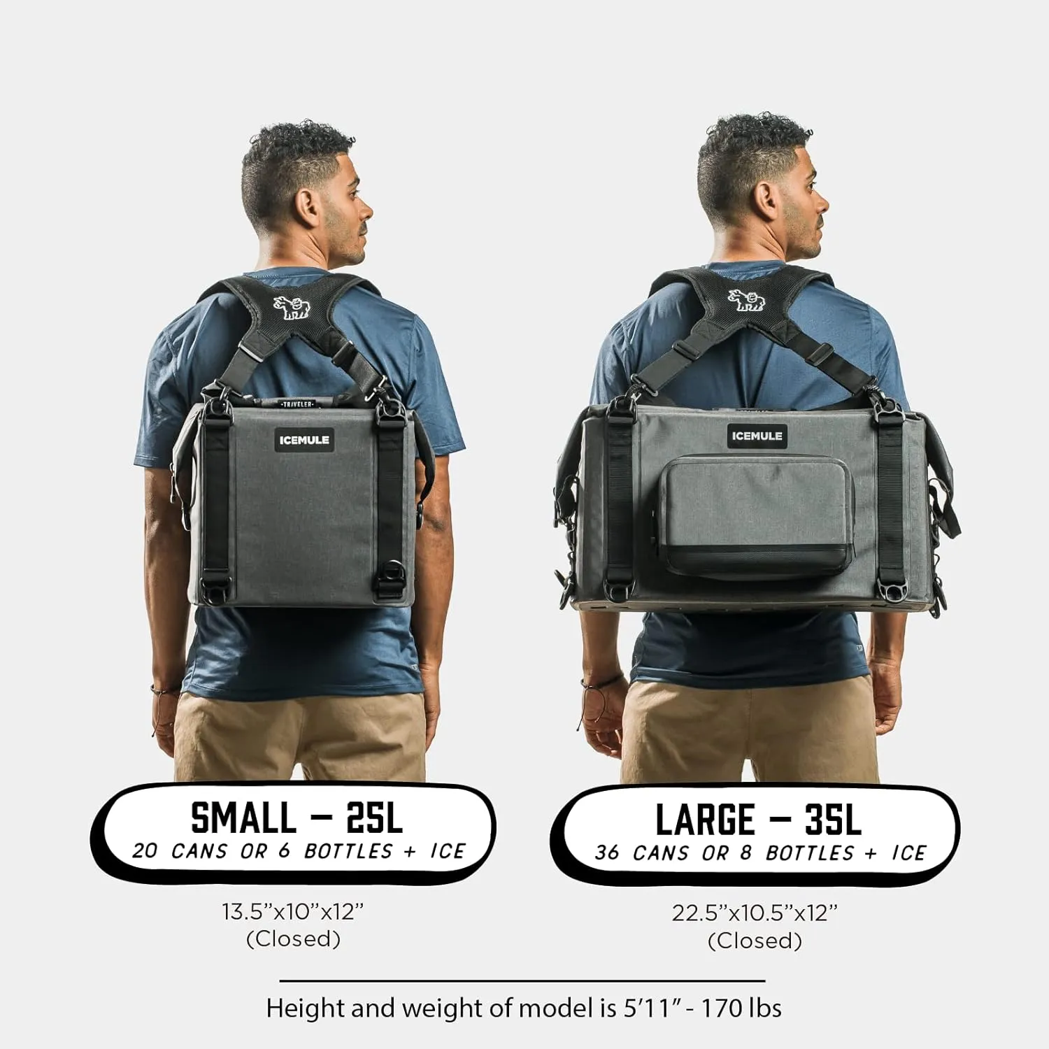 ICEMULE Traveler Backpack Cooler – Removable Butterfly Straps, 100% Waterproof, 24  Hours Cooling, Soft Sided Cooler