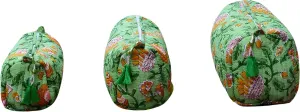 INDACORIFY 100% Cotton Block Print Cosmetic Toiletry Bags Boho Beauty Toiletry Kits Travel Case Pouch for Women's Printed Cotton Tote Bag (Pattern- 13)