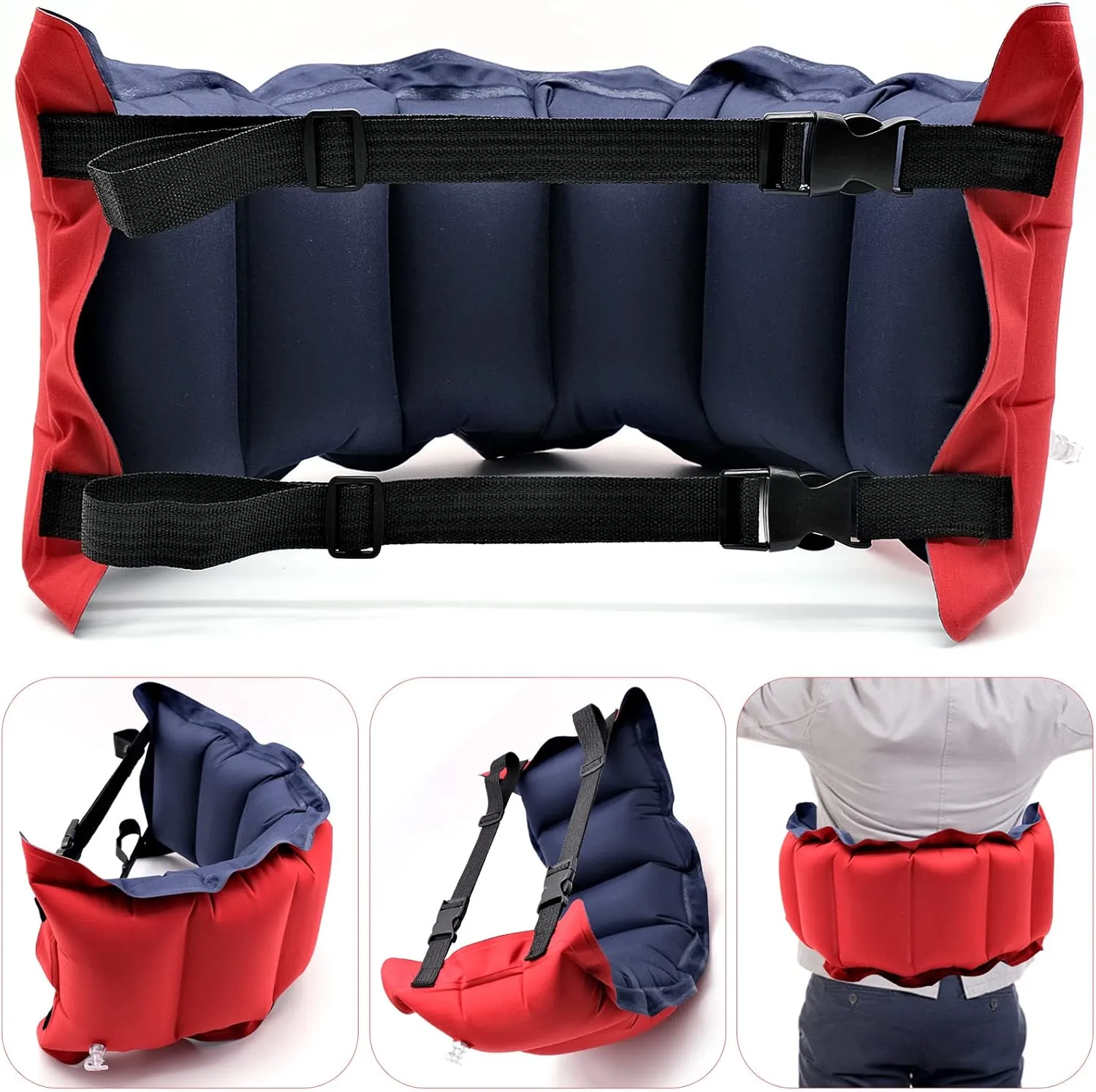 Inflatable Swim Belt, Adult Swimming Training Float Belt, Adjustable Portable Swim Safety Flotation Belt for Beginners