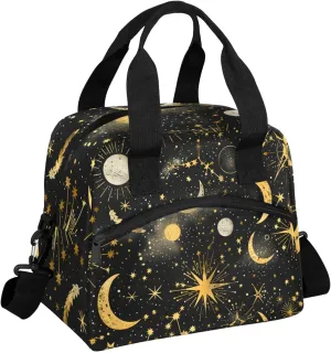 Insulated Lunch Bag for Men Women Adult, loud Stars and Colorful Cosmic Universe View Pattern Reusable Lunch Box with Adjustable Shoulder Strap Large Leakproof Cooler Bag for Picnic Work