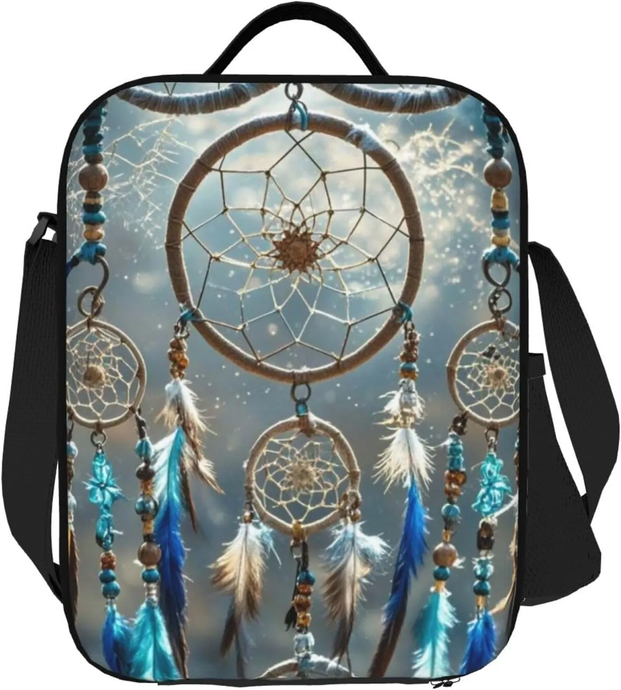 Insulated Lunch Bag Native American Dream Catcher Lunch Box for Women Men Reusable Lunch Tote Bag for Work Picnic Travel