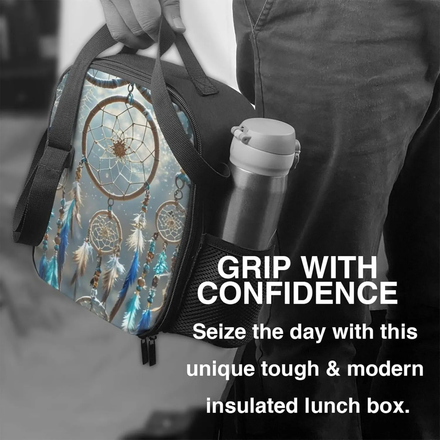 Insulated Lunch Bag Native American Dream Catcher Lunch Box for Women Men Reusable Lunch Tote Bag for Work Picnic Travel