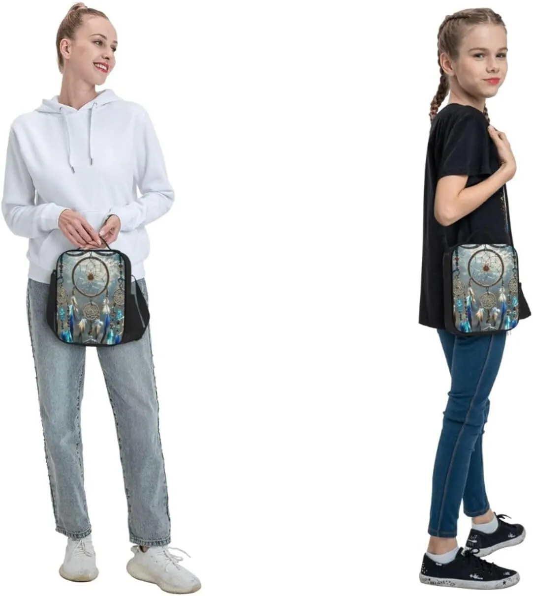 Insulated Lunch Bag Native American Dream Catcher Lunch Box for Women Men Reusable Lunch Tote Bag for Work Picnic Travel