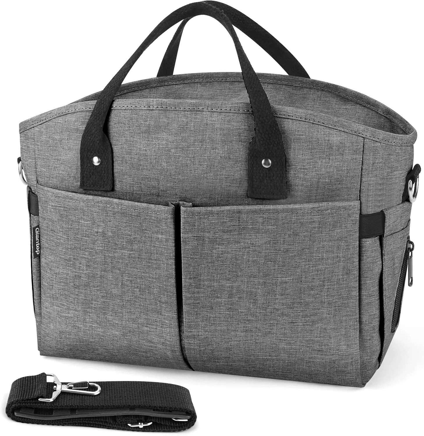 Insulated Lunch Bags for Women, Extra Large Lunch Tote Box with Shoulder Strap, Water Bottle Holders and Side Pockets, Leakproof Cooler Lunch Bag for Work Picnic Camping Beach