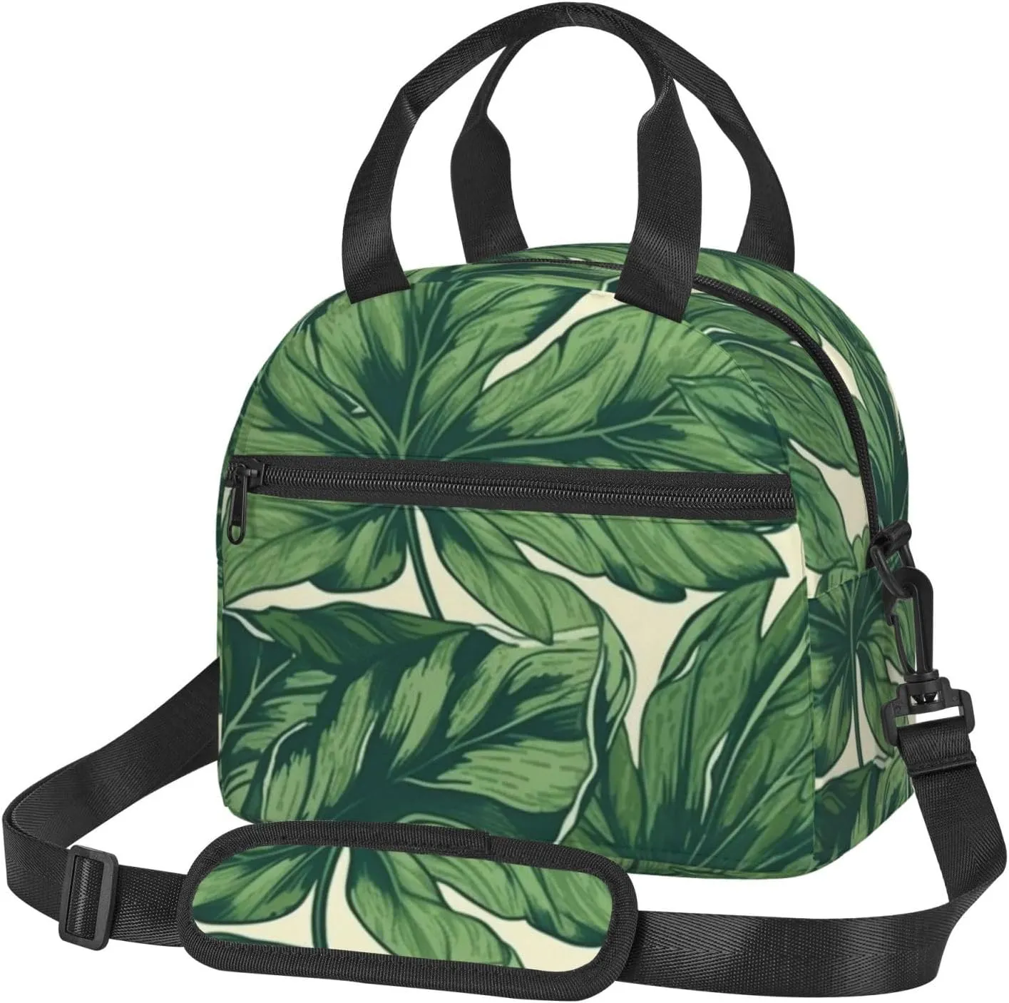 Insulated Lunch Bags for Women Reusable Lunch Box for Office Travel Thermal Lunchbox Green Foliage Botanical Lunch Tote Bags Leakproof Cooler Bag for Men Large Capacity Meal Bag