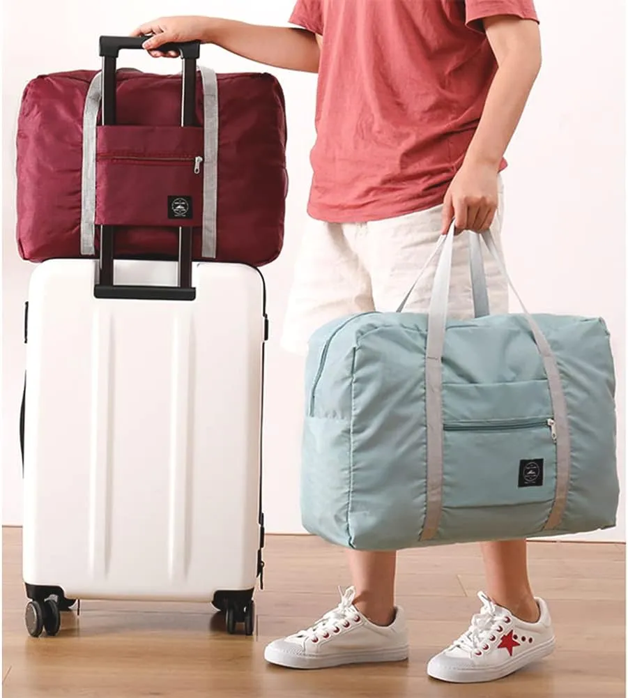 INVODA Travel Bag 24 Packes Carry on Luggage Foldable Duffel Bag Sports Gym Weekender Overnight Water Resistant Nylon Travel Duffel for Men Women (Mixed colors)