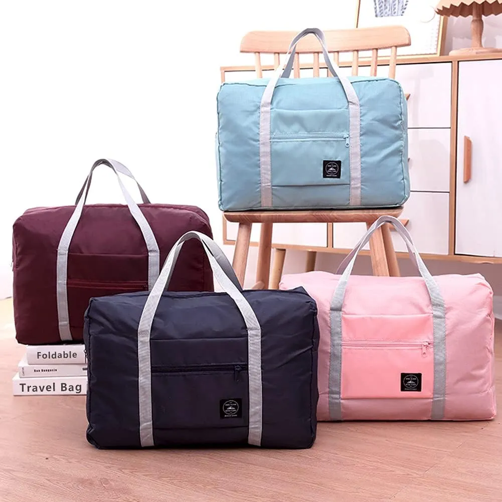 INVODA Travel Bag 24 Packes Carry on Luggage Foldable Duffel Bag Sports Gym Weekender Overnight Water Resistant Nylon Travel Duffel for Men Women (Mixed colors)