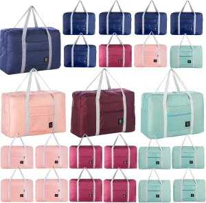 INVODA Travel Bag 24 Packes Carry on Luggage Foldable Duffel Bag Sports Gym Weekender Overnight Water Resistant Nylon Travel Duffel for Men Women (Mixed colors)