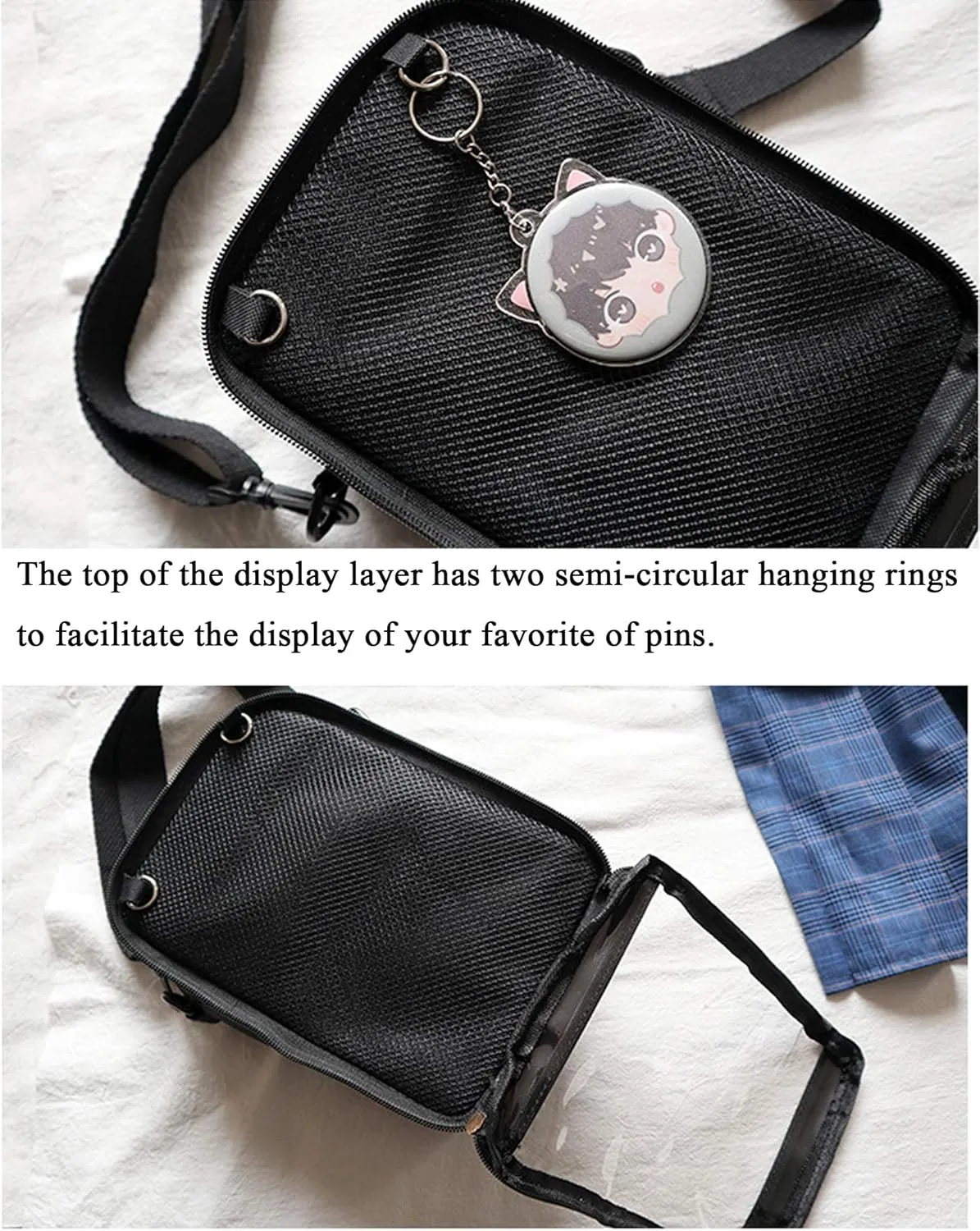Ita Bag DIY Transparent Crossbody Anime Pins Bag Shoulder Messenger Itabag Comic Anime Satchels