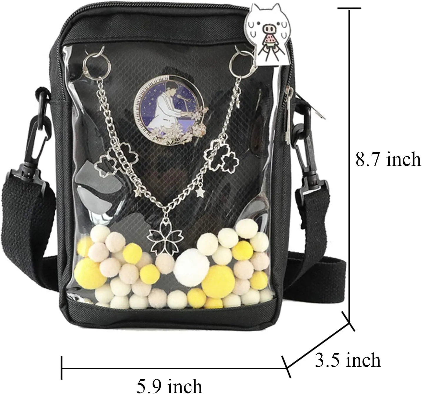 Ita Bag DIY Transparent Crossbody Anime Pins Bag Shoulder Messenger Itabag Comic Anime Satchels