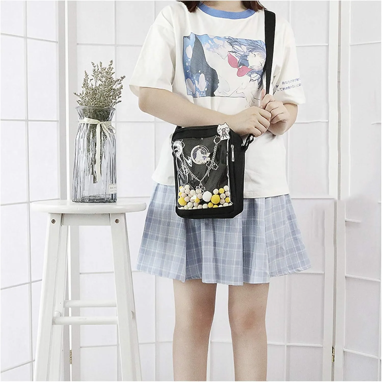 Ita Bag DIY Transparent Crossbody Anime Pins Bag Shoulder Messenger Itabag Comic Anime Satchels