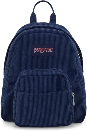 JanSport Half Pint FX Mini Backpack – One Main Compartment, Front Zippered Stash Pocket, Adjustable Webbing Shoulder Straps, Web Haul Handle - Navy Corduroy