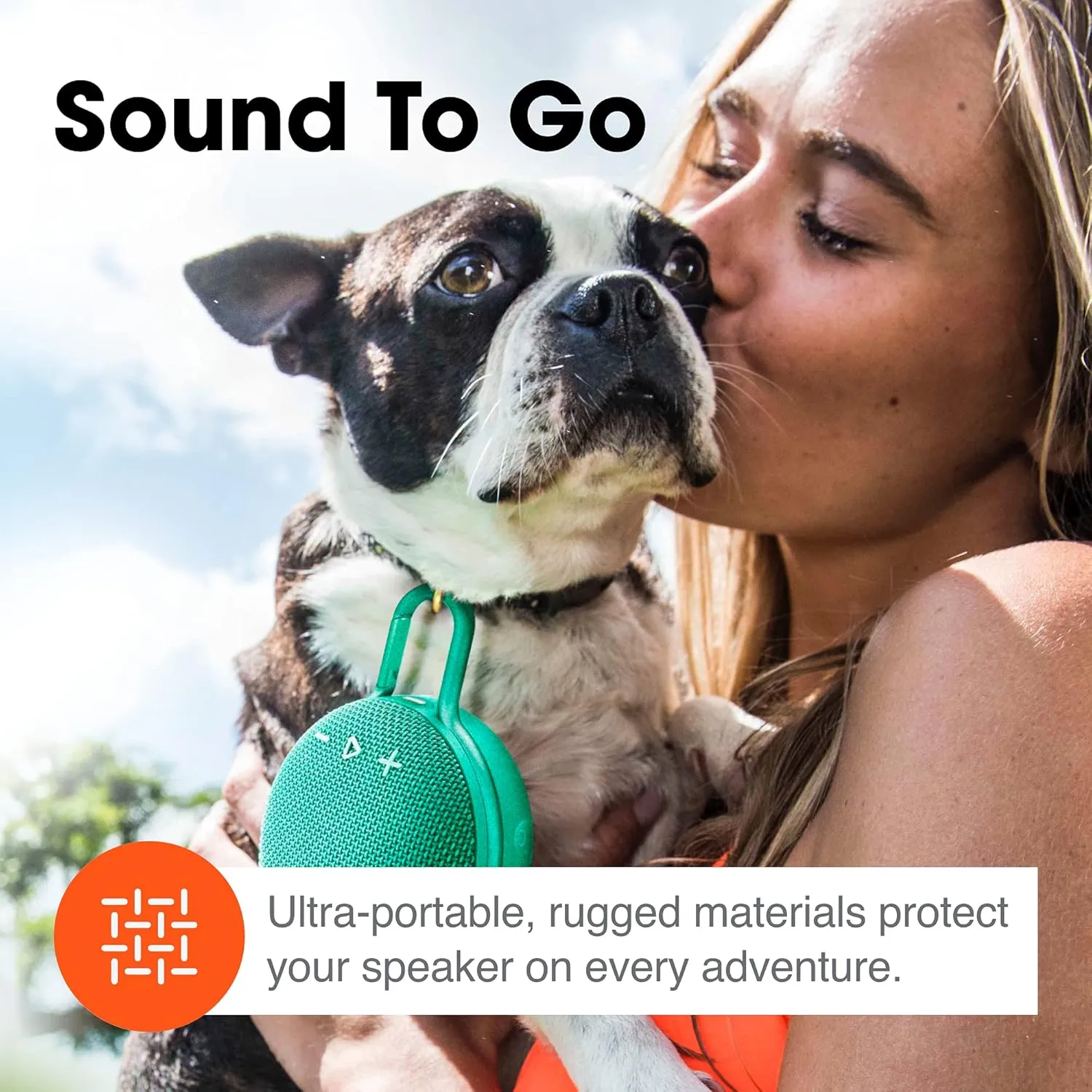 JBL Clip 3, Fiesta Red - Waterproof, Durable & Portable Bluetooth Speaker - Up to 10 Hours of Play - Includes Noise-Cancelling Speakerphone & Wireless Streaming