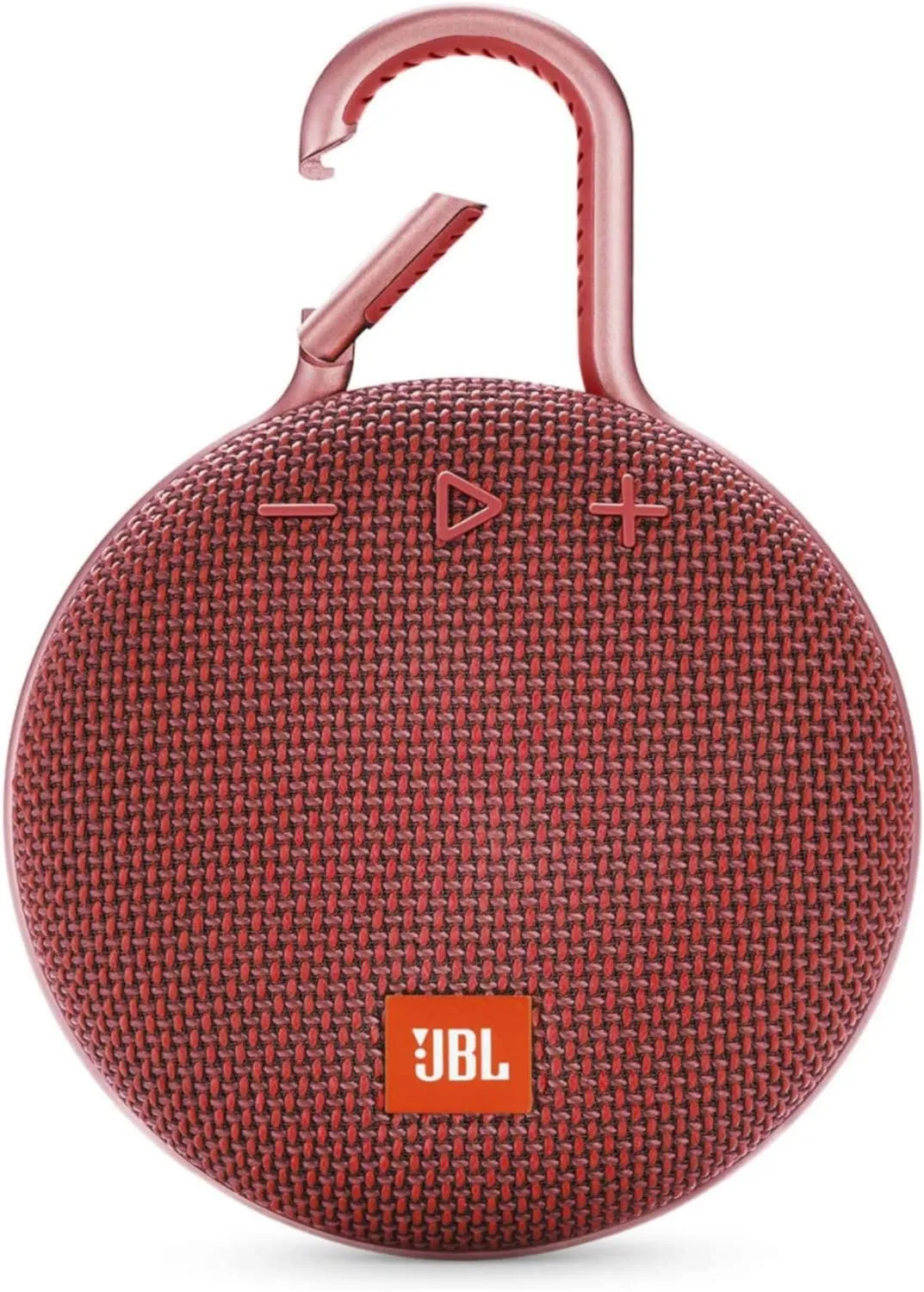 JBL Clip 3, Fiesta Red - Waterproof, Durable & Portable Bluetooth Speaker - Up to 10 Hours of Play - Includes Noise-Cancelling Speakerphone & Wireless Streaming