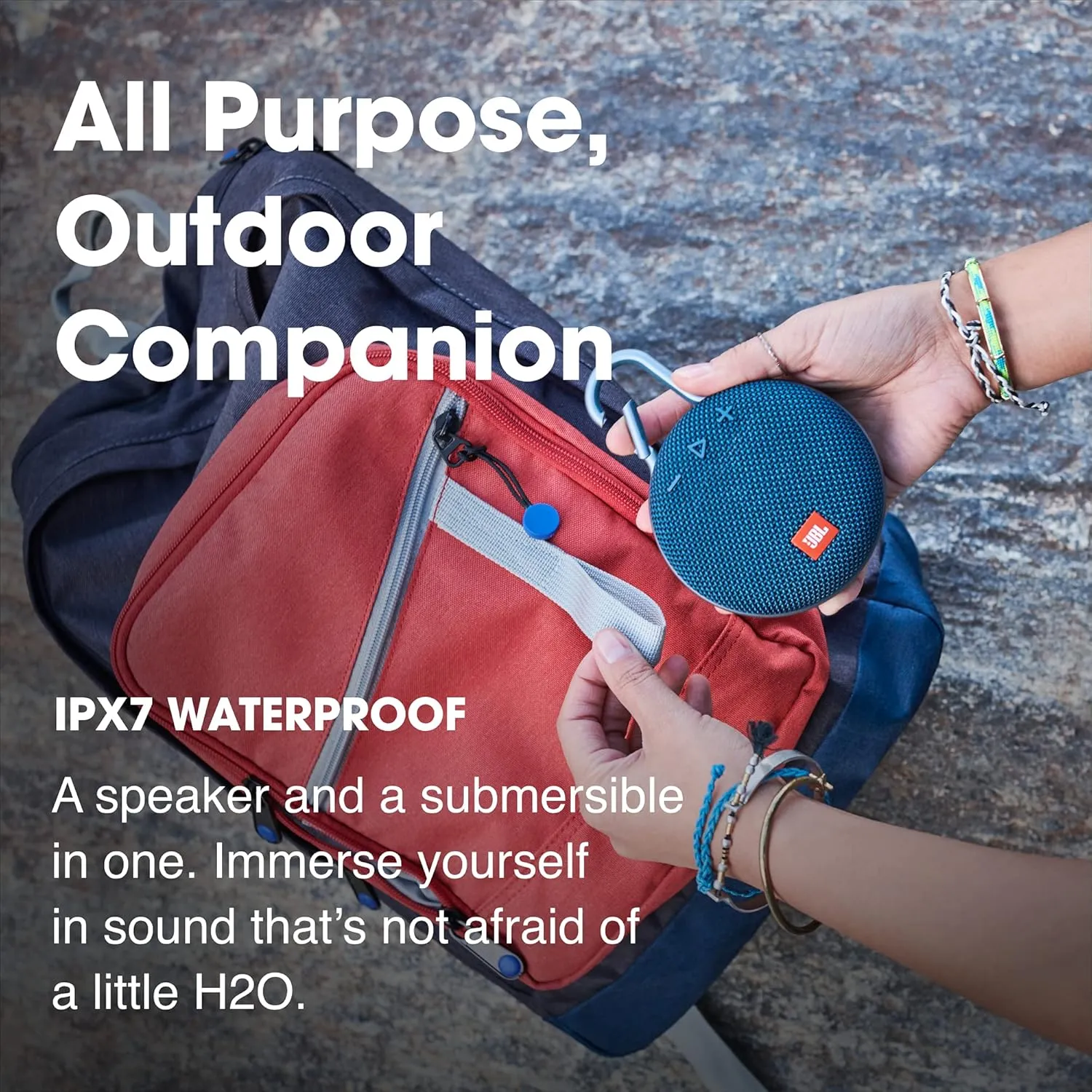 JBL Clip 3, Fiesta Red - Waterproof, Durable & Portable Bluetooth Speaker - Up to 10 Hours of Play - Includes Noise-Cancelling Speakerphone & Wireless Streaming