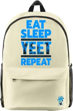 Jey Uso Eat Sleep Yeet Repeat Backpack Women Men Rucksack Unisex Travel Bag Packsack Casual Daypack (Beige,One Size)