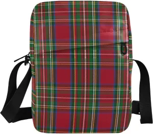 JIPONI Crossbody Bag Christmas Red and Green Tartan Plaid Striped Pattern Small Shoulder Bag Messenger Bag Purse for Women Men