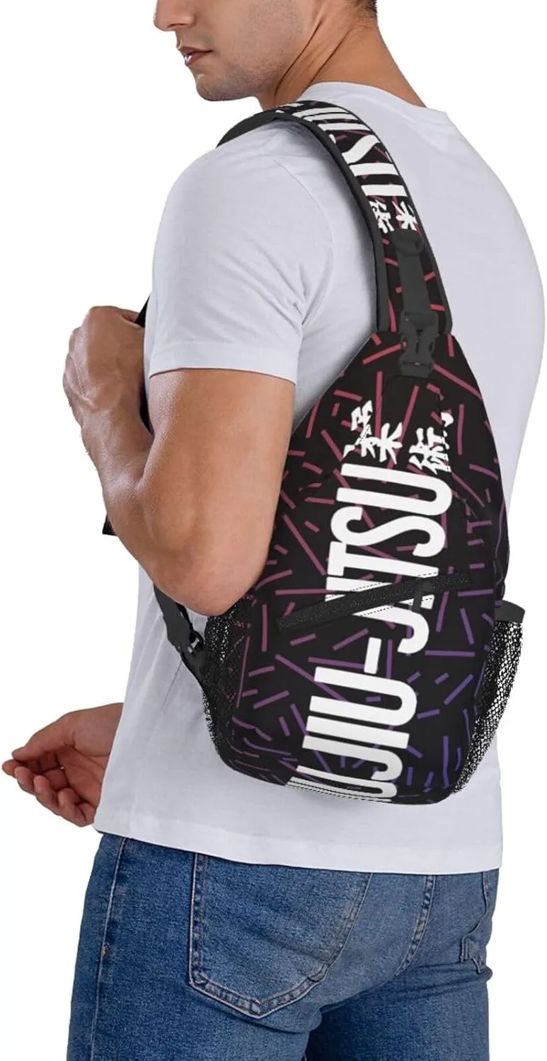 Jiu Jitsu Crossbody For Men Women Sling Chest Bag Shoulder Bag Lightweight One Strap Backpack Multipurpose Travel Hiking Daypack
