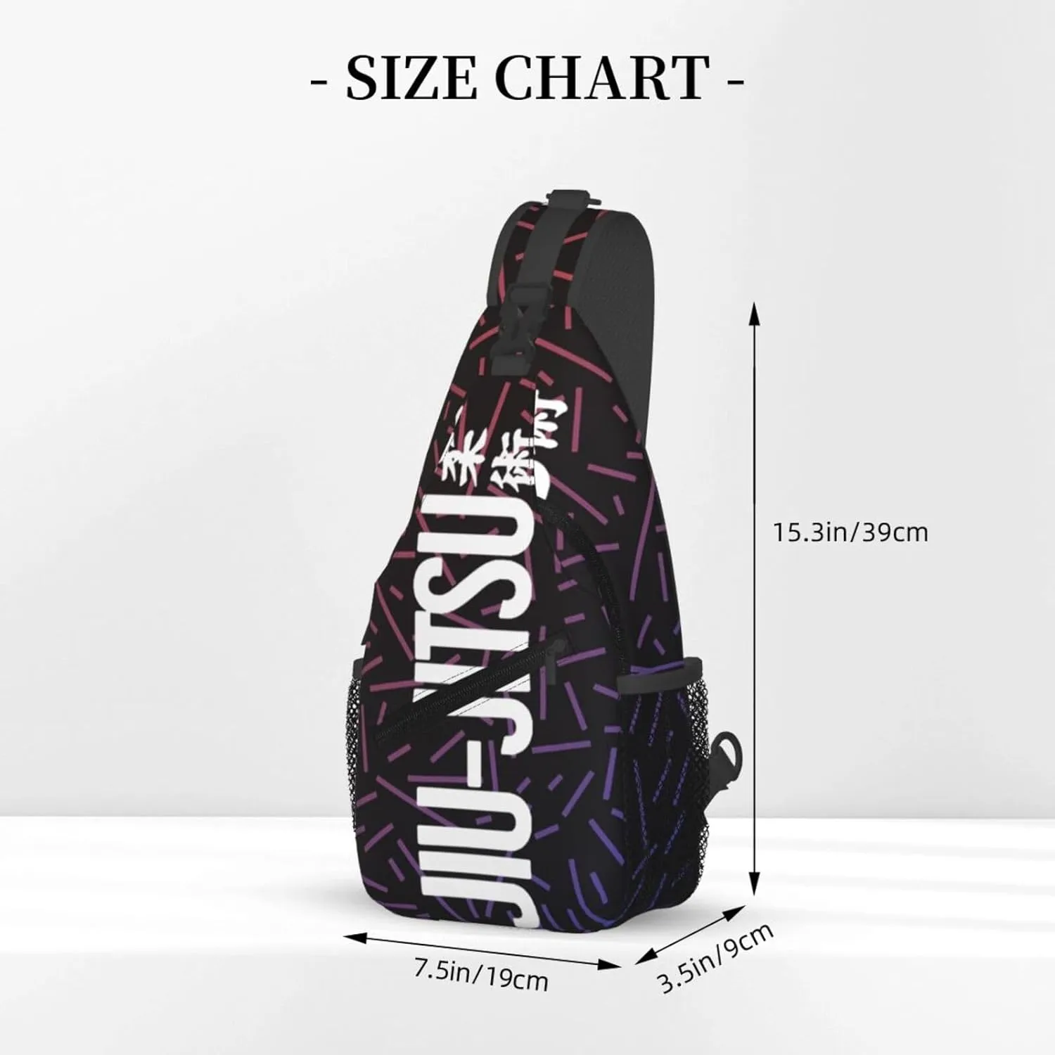Jiu Jitsu Crossbody For Men Women Sling Chest Bag Shoulder Bag Lightweight One Strap Backpack Multipurpose Travel Hiking Daypack