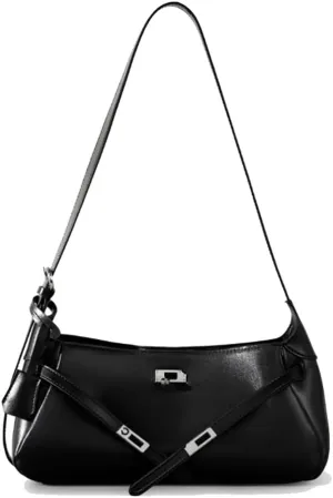 JIUFENG Leather Crossbody Underarm Bag for Women, Trendy French-Inspired Tote Shoulder Handbag Purse, Knob Lock & Long Strap