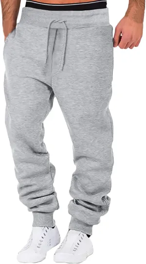 Joggers for Men Overalls Casual Pocket Sport Work Casual Trouser Pants Trousers Mens Joggers Lounge Pants Men Black