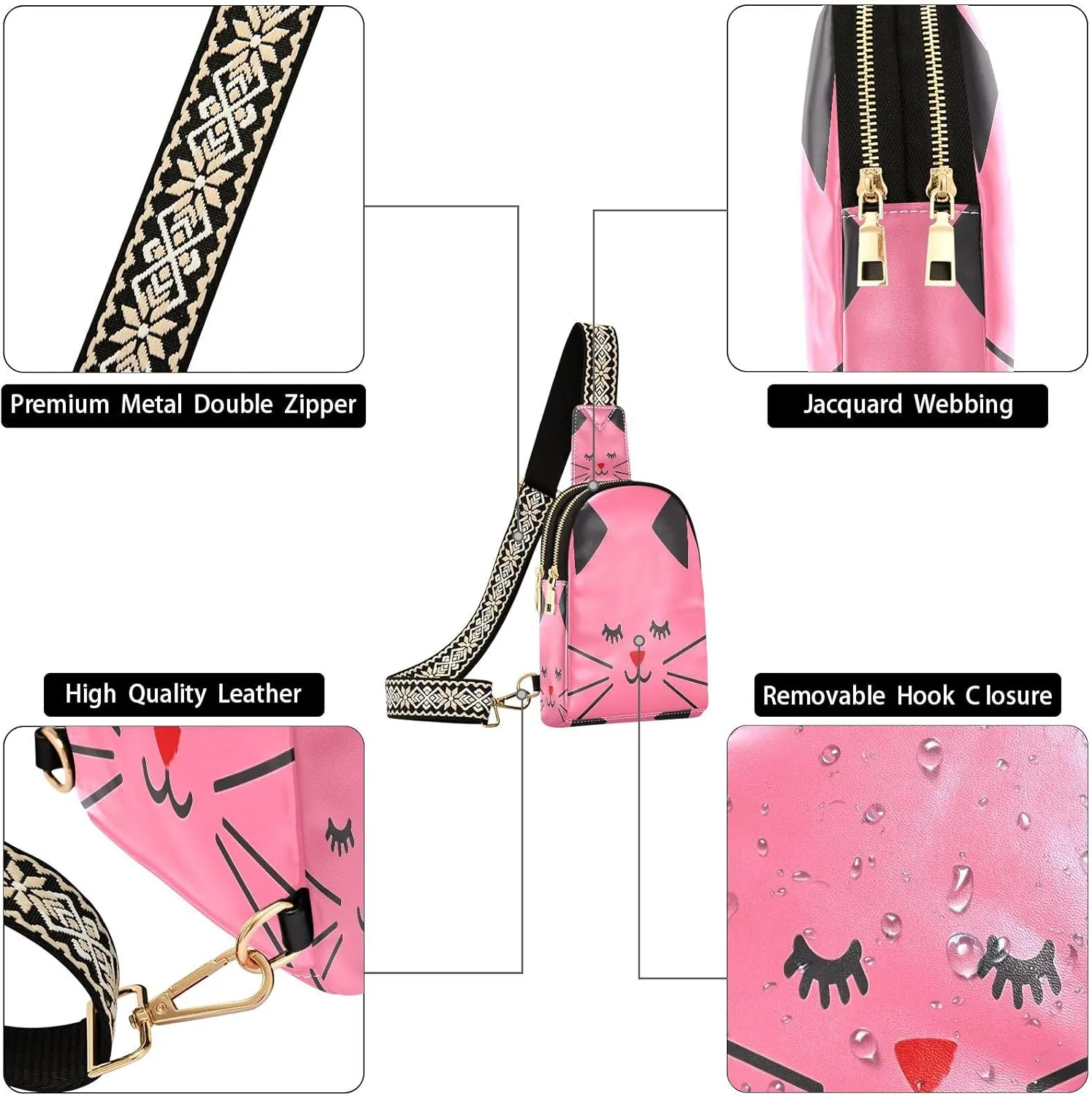 JSTEL Leather Crossbody Sling Bags for Women,Leather Crossbody Purses Leather Crossbody Bag Sling Purse